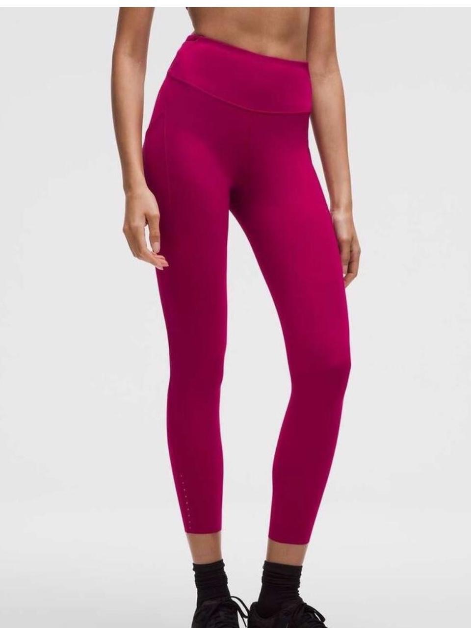 Lululemon Fast And Free 7/8th Leggings In Magenta